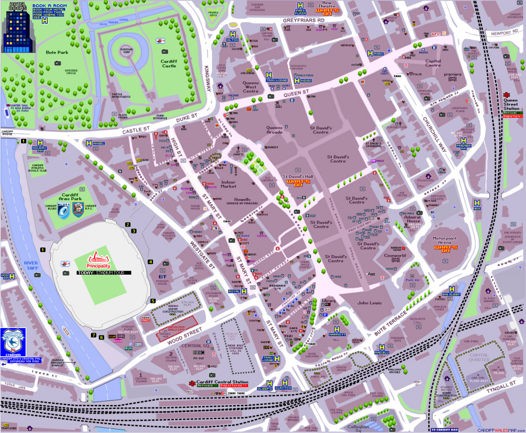Printable Map Of Cardiff Printable Maps