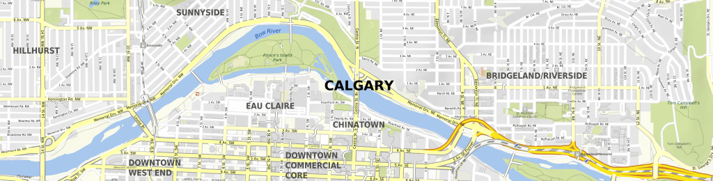 Printable Map Of Downtown Calgary Printable Maps