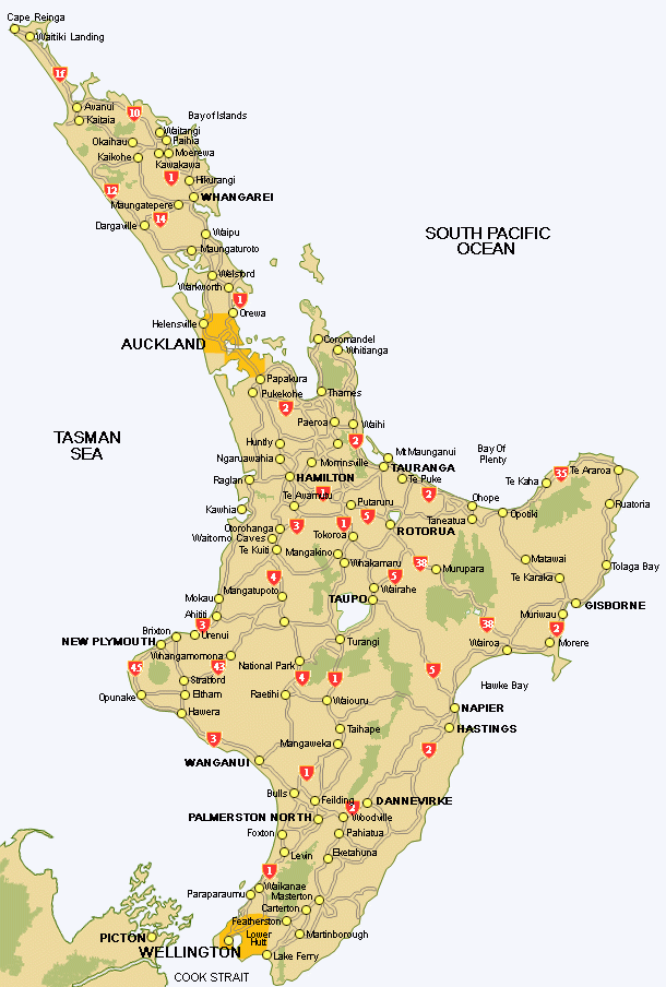 Printable Map Of New Zealand TravelsFinders Com