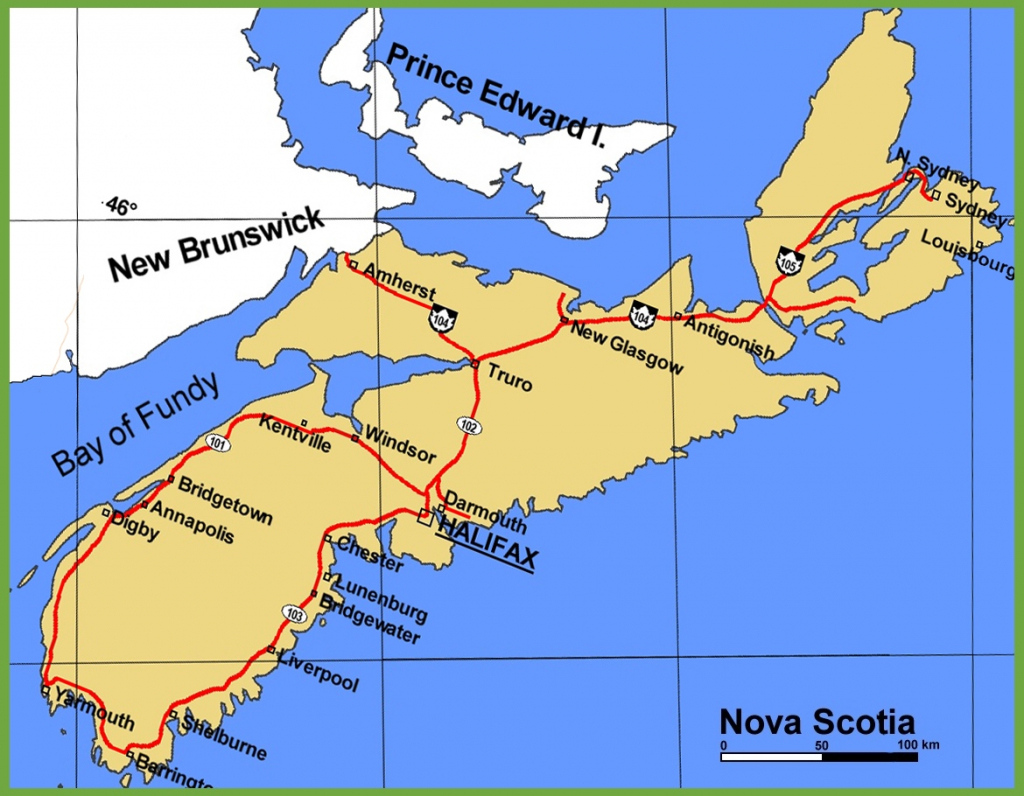 Printable Map Of Nova Scotia Canada Printable Maps