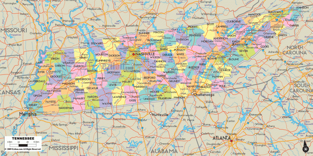 Printable Map Of Tennessee Counties And Cities Printable Maps