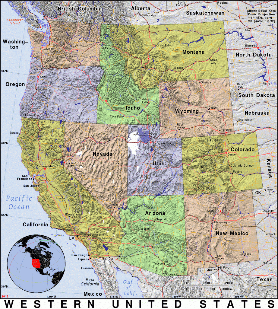 Printable Map Of The West Region Of The United States Printable US Maps