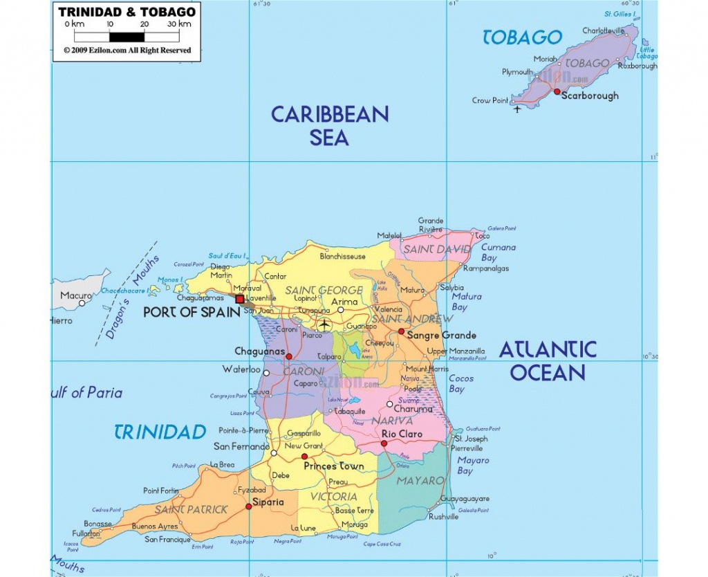 Printable Map Of Trinidad And Tobago Printable Maps