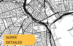 Printable Map Providence Rhode Island USA With Street Names Etsy