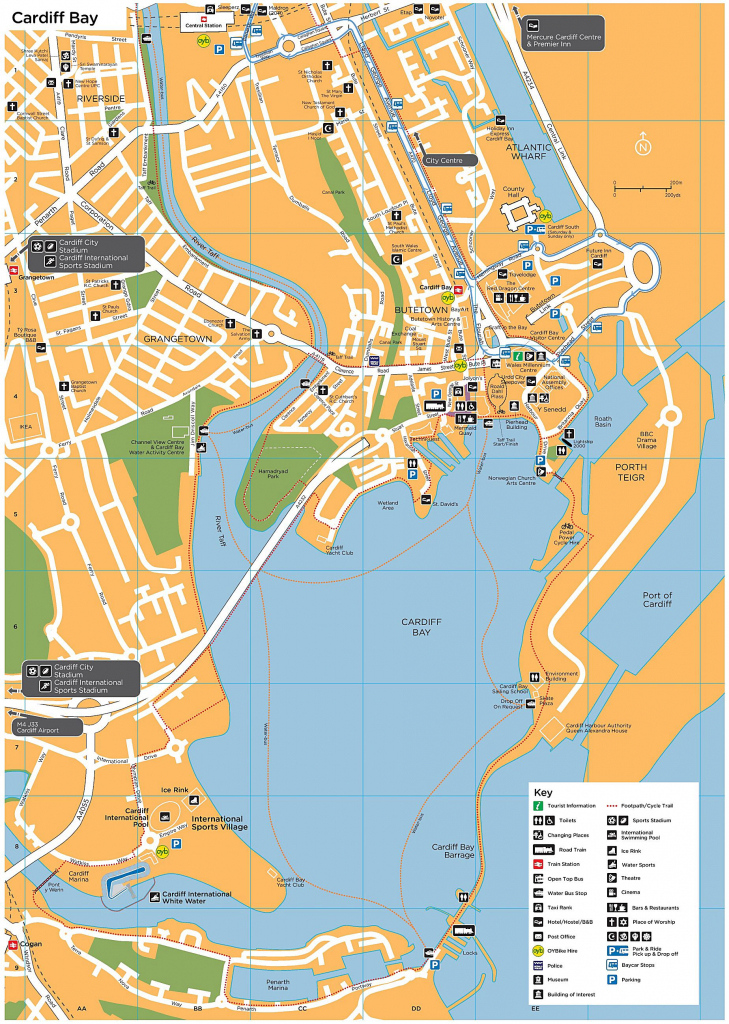Printable Street Map Of Cardiff Wales Hebstreits Sketches Pertaining 
