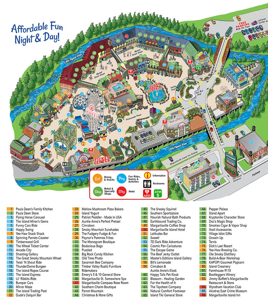 Printable Map Of Pigeon Forge Tn | Adams Printable Map