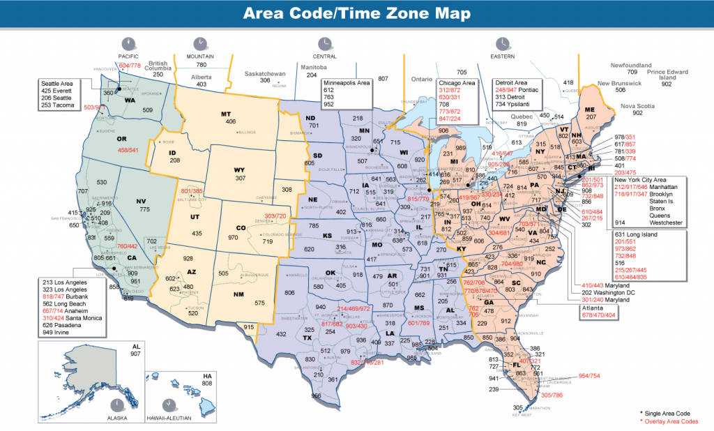 Printable Us Map With Time Zones And Area Codes New United States 