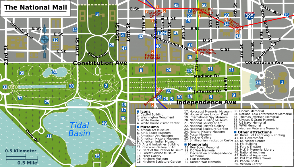 Printable Walking Map Of Washington Dc Free Printable Maps