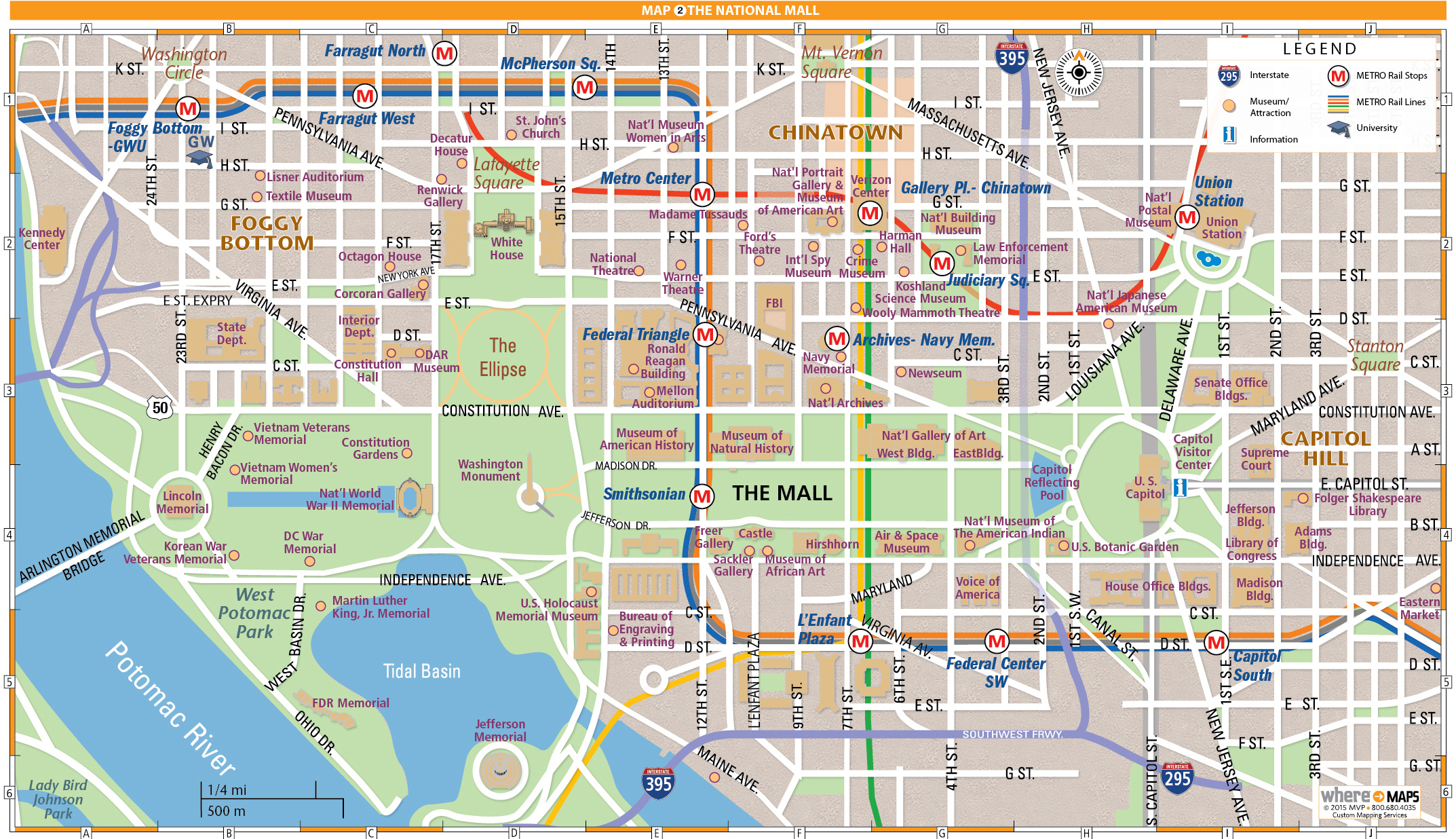 Printable Walking Map Of Washington Dc Time Zones Map World