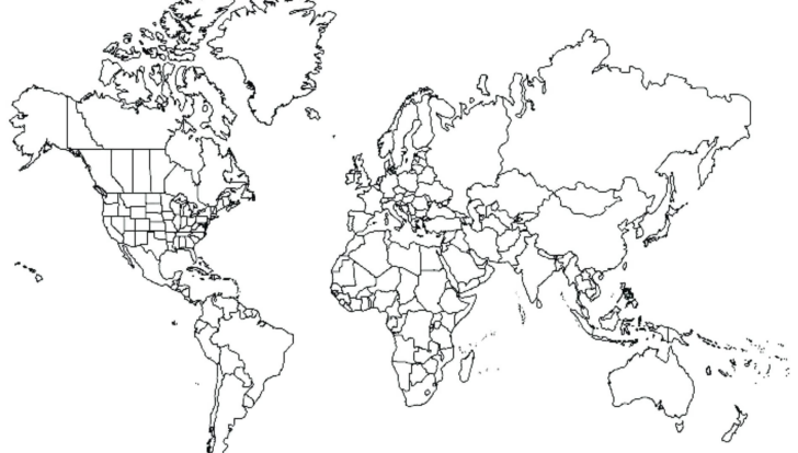 Colorable World Map Printable