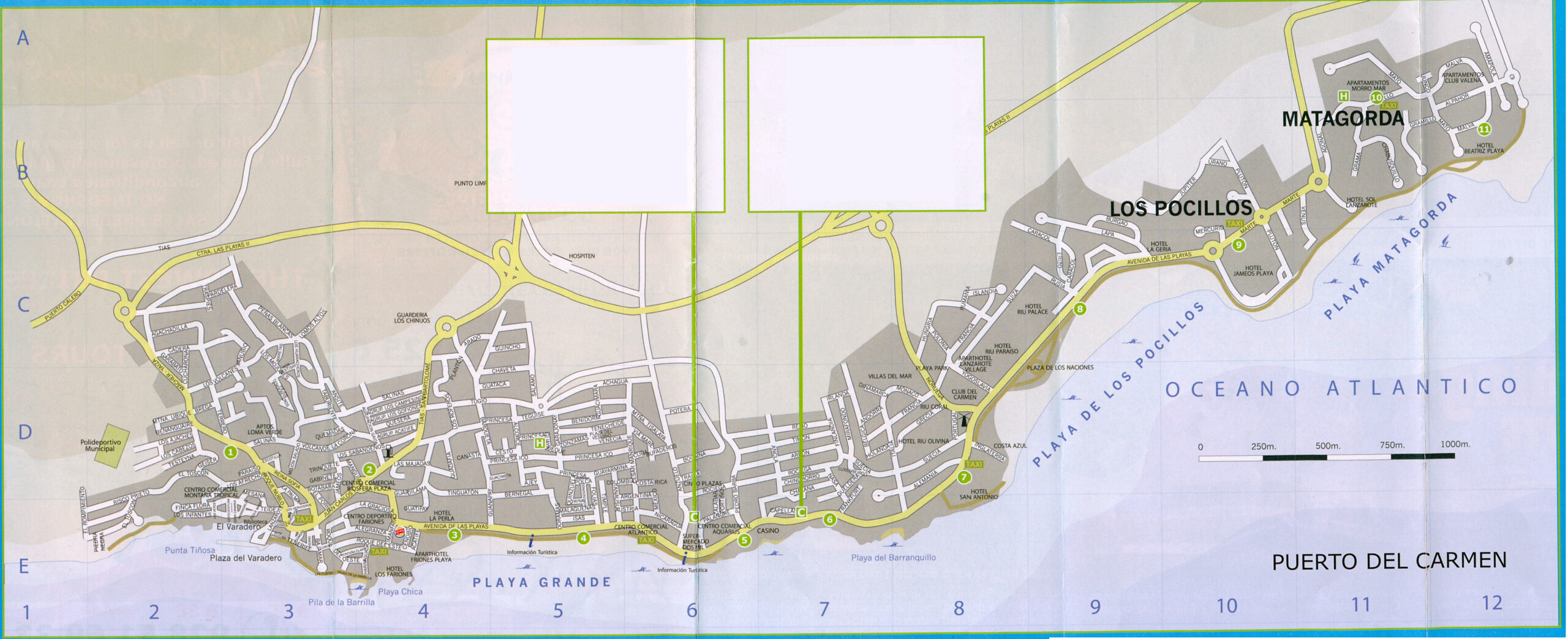Puerto Del Carmen Street Map Puerto Del Carmen Lanzarote Canaries 