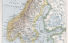 quot Vintage Map Of Norway And Sweden 1900 quot Photographic Print By