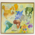 Risk World Conquest Replacement Game Board Only Craft Wall Art Map 1974