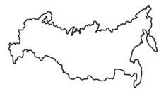 Russia Map Icon Outline Style Royalty Free Vector Image