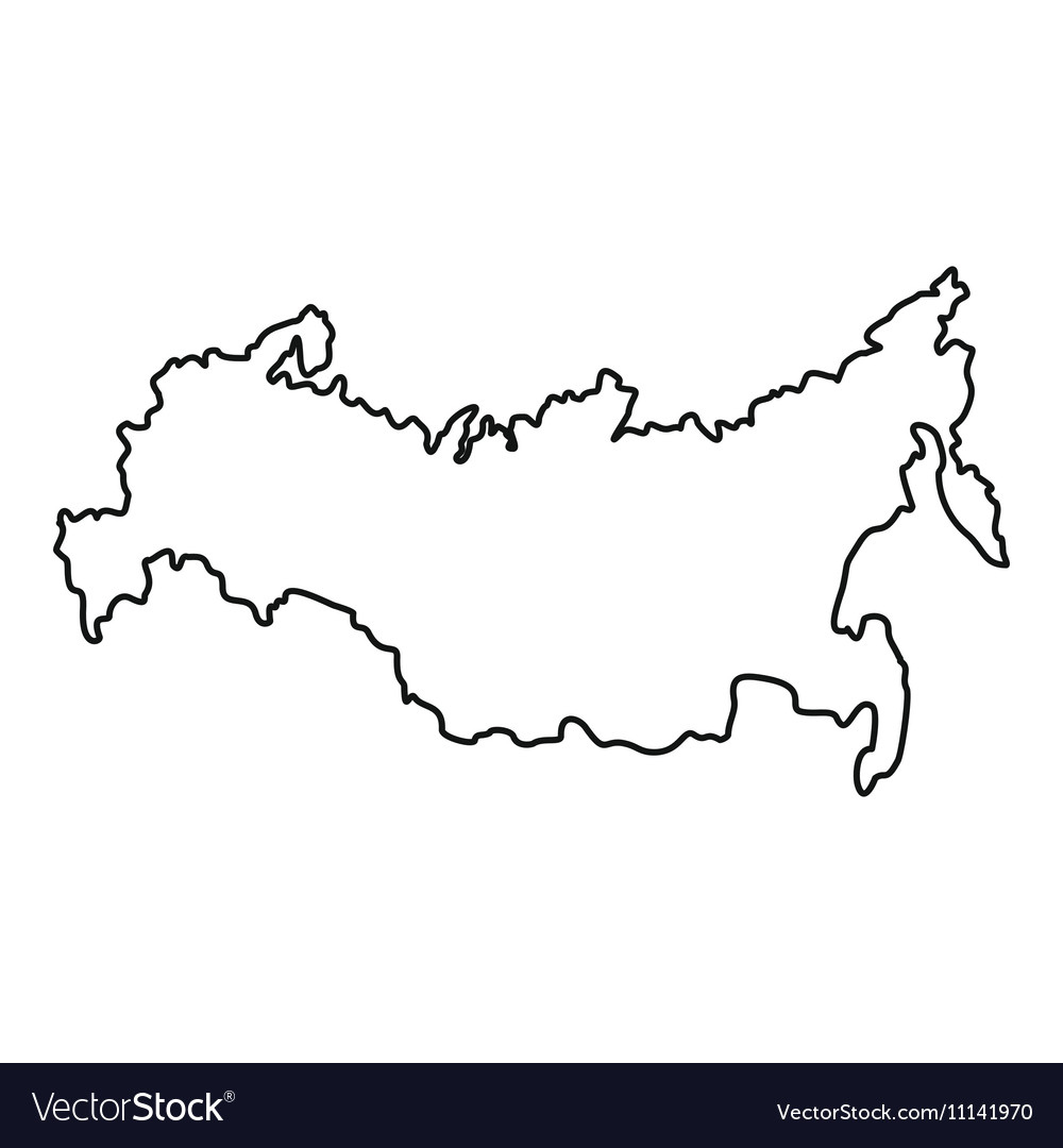 Russia Map Icon Outline Style Royalty Free Vector Image