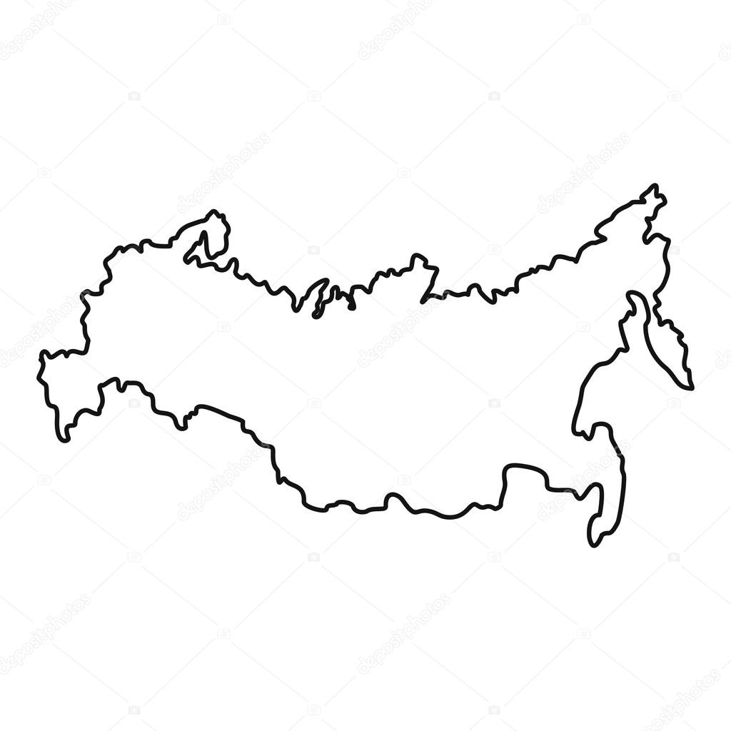 Russia Map Icon Outline Style Vector Image By Ylivdesign Vector 