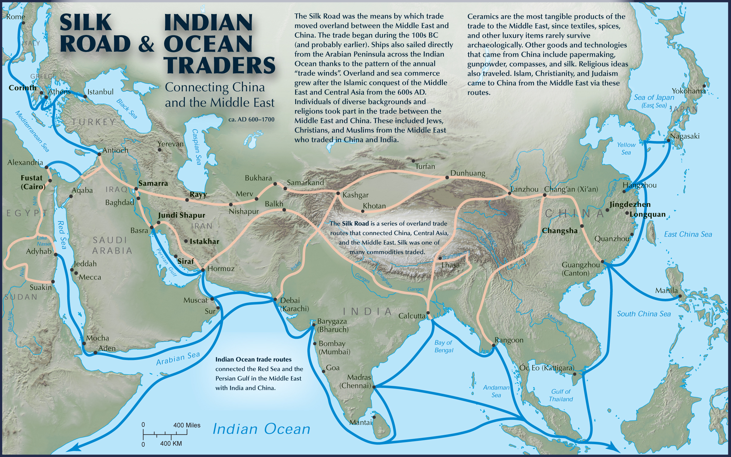 Silk Road And Indian Ocean Traders Connecting China And The Middle 