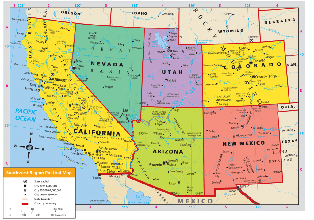 Southwest Region Map Printable Printable Maps