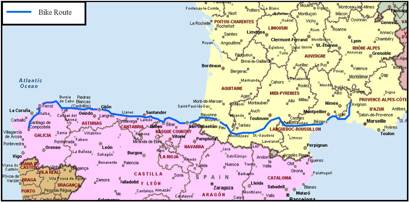 SPAIN AND FRANCE MAP Imsa Kolese