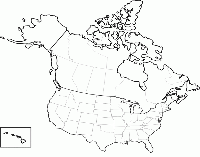 States Of The USA And Provinces Of Canada Printable
