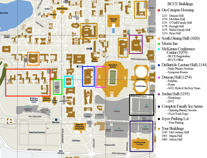 Notre Dame Campus Map Print
