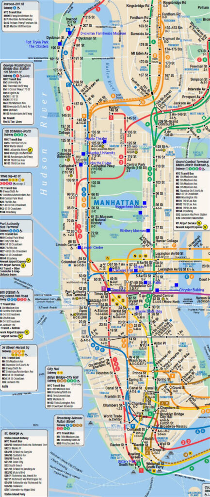 Printable Manhattan Subway Map | Adams Printable Map
