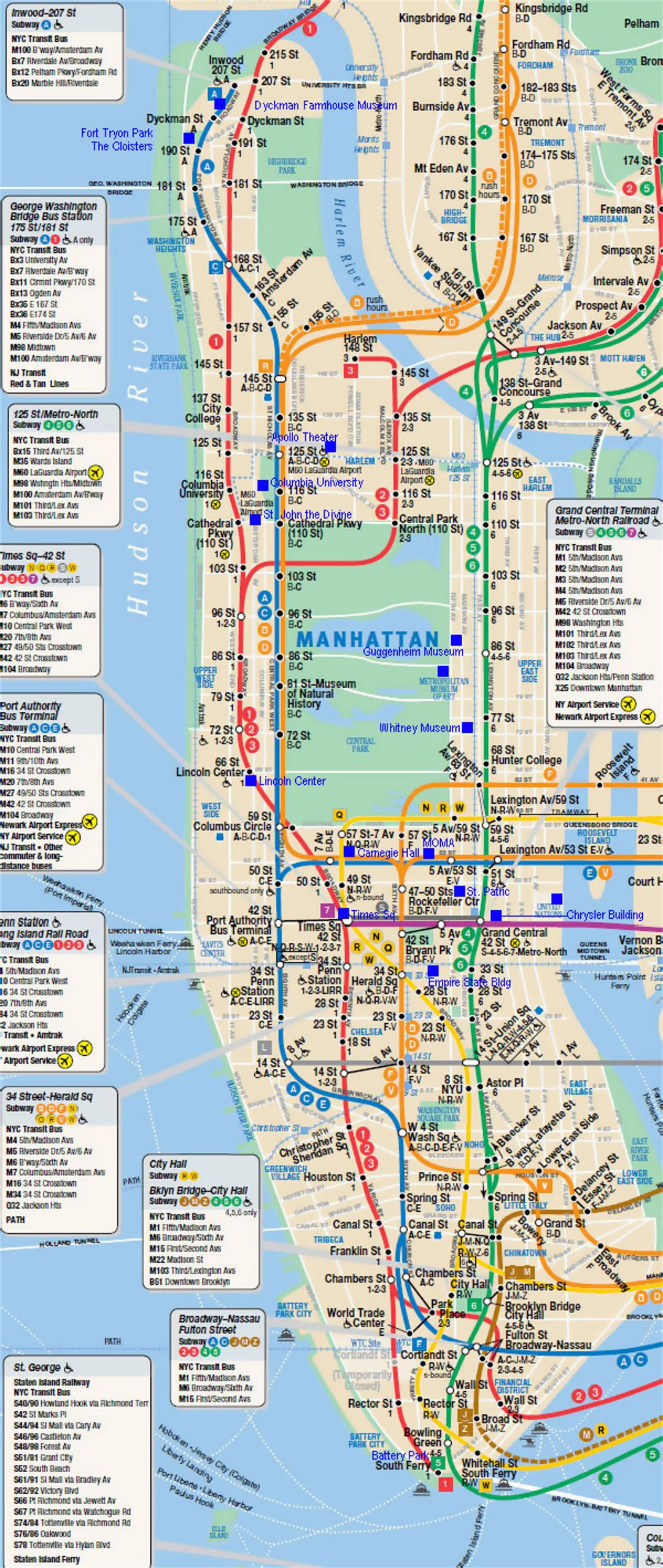 Subway Map Of Manhattan NYC New York USA United States Of America 