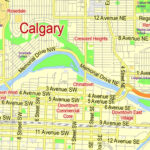 SVG Map Calgary Canada Exact City Plan 2000 Meters Scale Full Editable