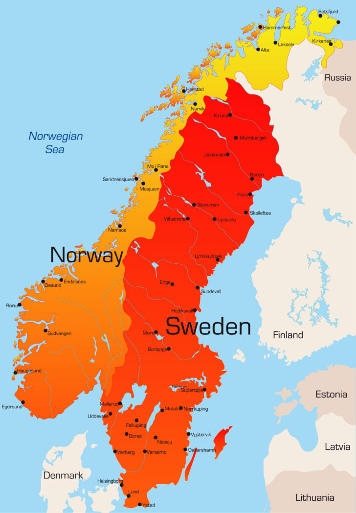Map Of Sweden And Norway