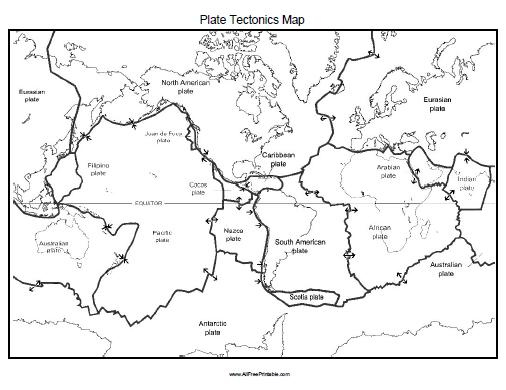 Tectonic Plates Map Free Printable