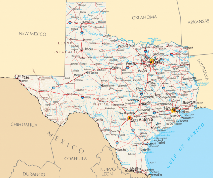 Printable Map Of Texas Cities And Towns
