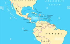 The Americas North And South America Political Map With Countries