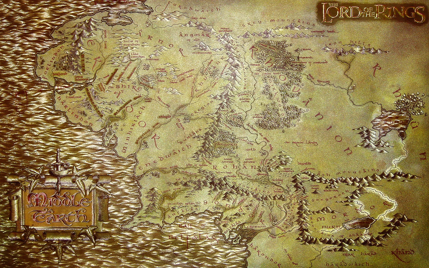 The Lord Of The Rings Maps Middle earth Wallpaper 1680x1050 209445 