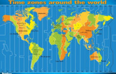 Time Zones Around The World Map Poster Scholastic Shop