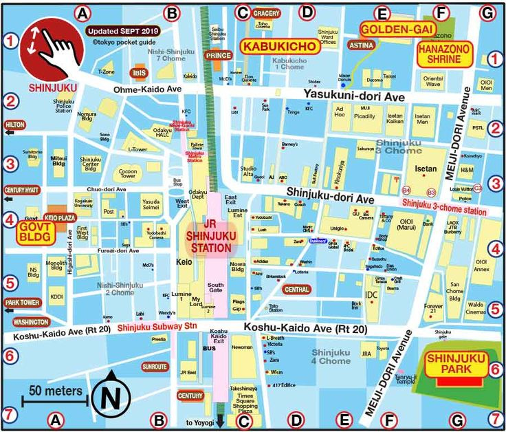 TOKYO POCKET GUIDE Shinjuku Map In English For Things To Do And 