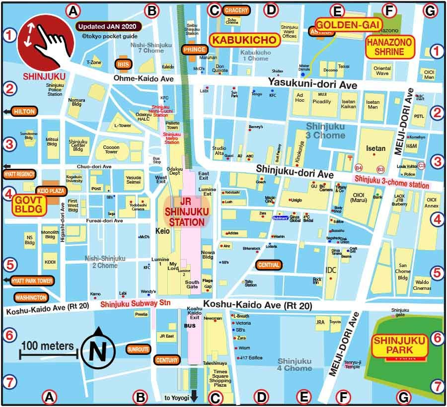 TOKYO POCKET GUIDE Shinjuku Map In English For Things To Do And 