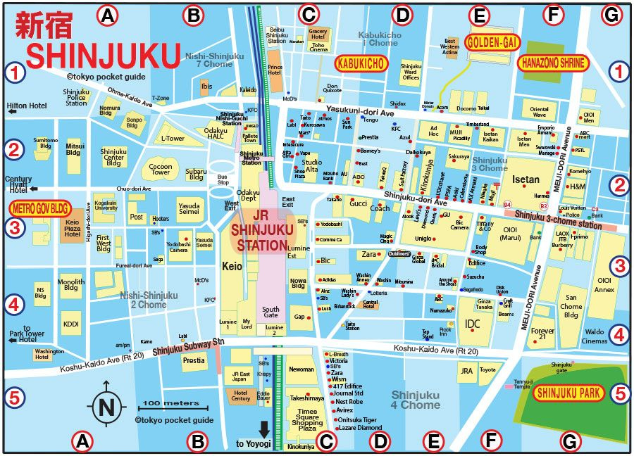 TOKYO POCKET GUIDE Shinjuku Tokyo Map In English For Things To Do 