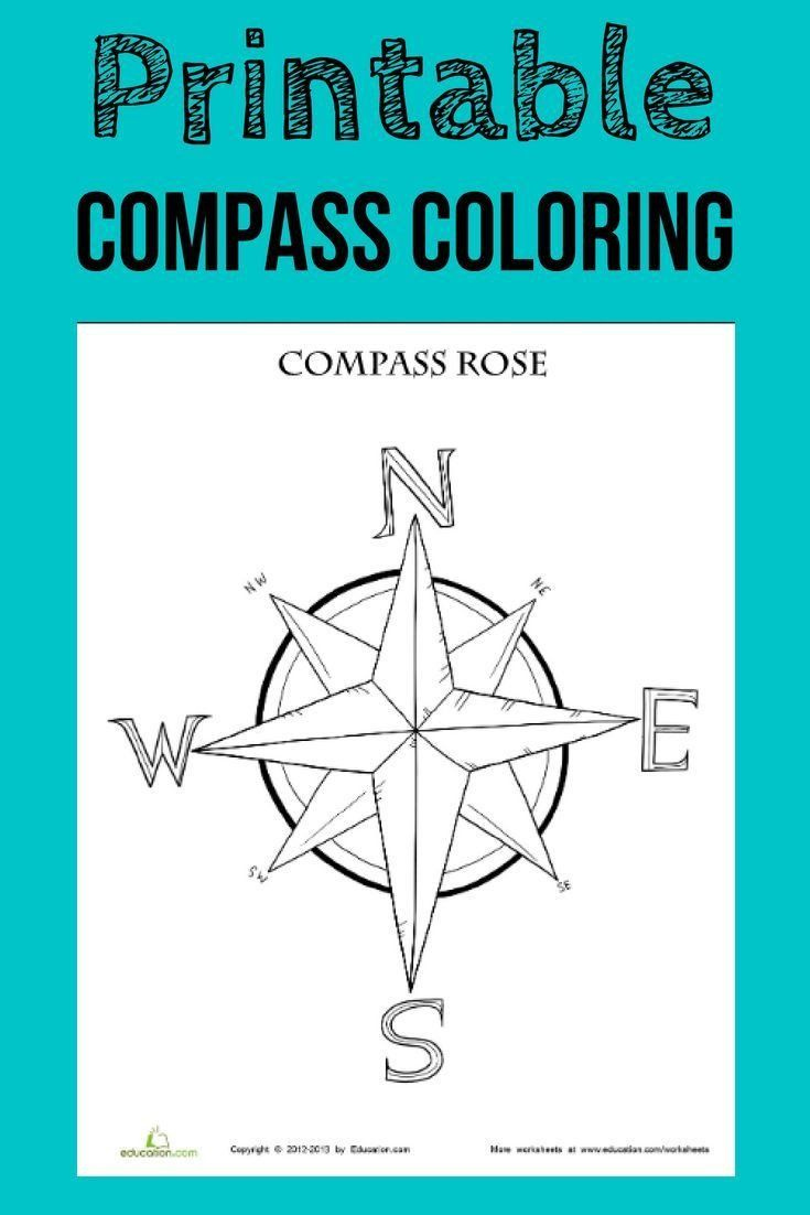Using A Compass Rose Worksheet Pass Rose Coloring Page Compass Rose 