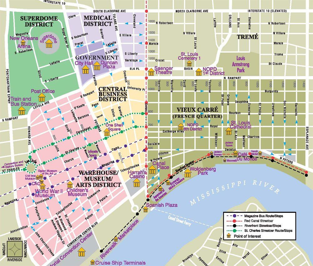 Vacationing In The Big Easy The French Quarter New Orleans Map 