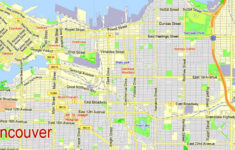 Vancouver Metro Area PDF Map Canada Exact Vector Map Street G View