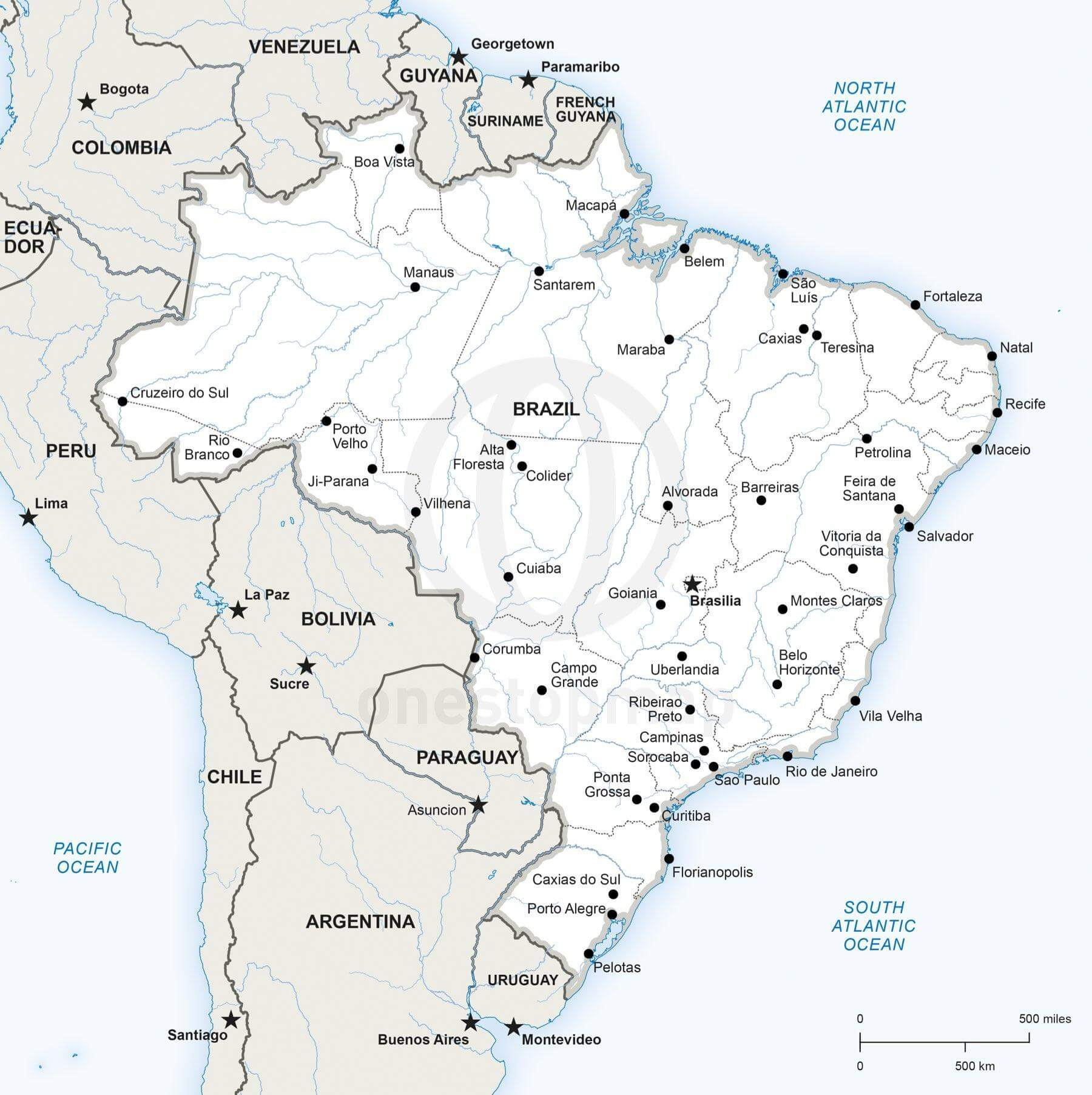 Vector Map Of Brazil Political One Stop Map