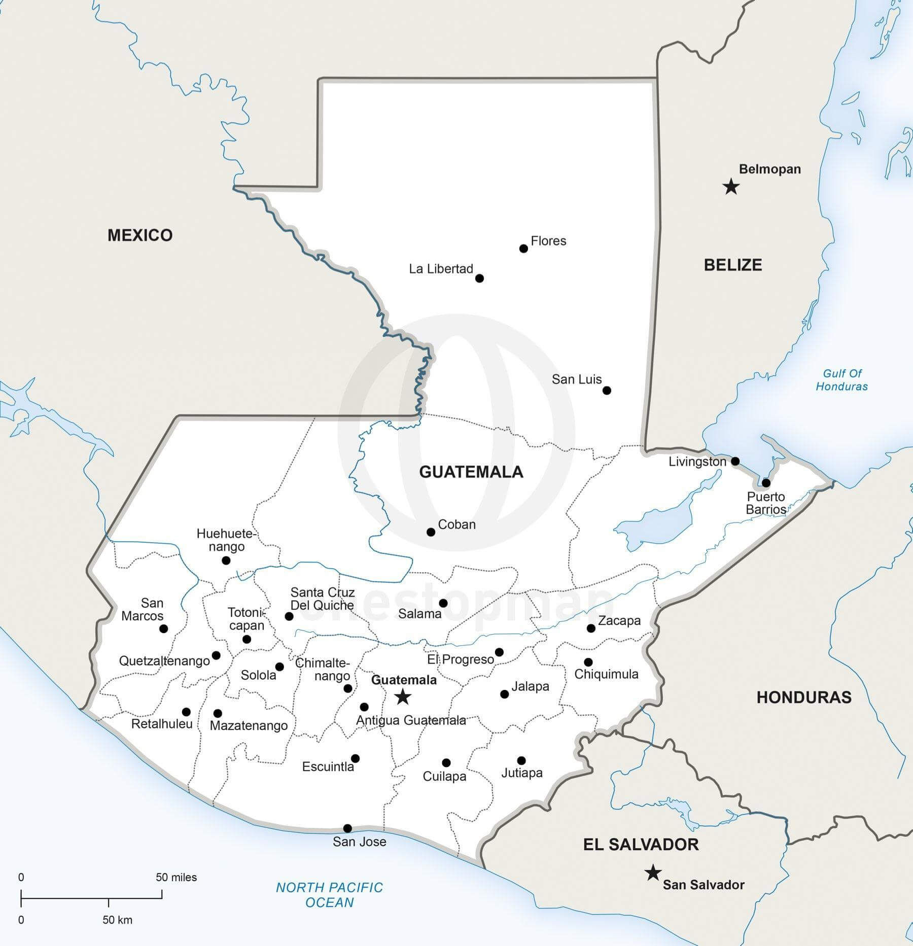 Vector Map Of Guatemala Political One Stop Map