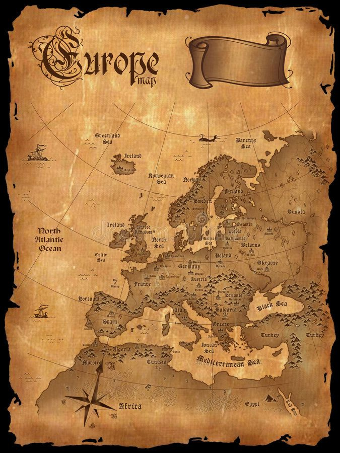Vintage Europe Map Vertical Royalty Free Illustration Europe Map 