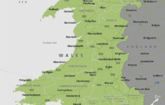 Wales Map With Roads Counties Towns Maproom