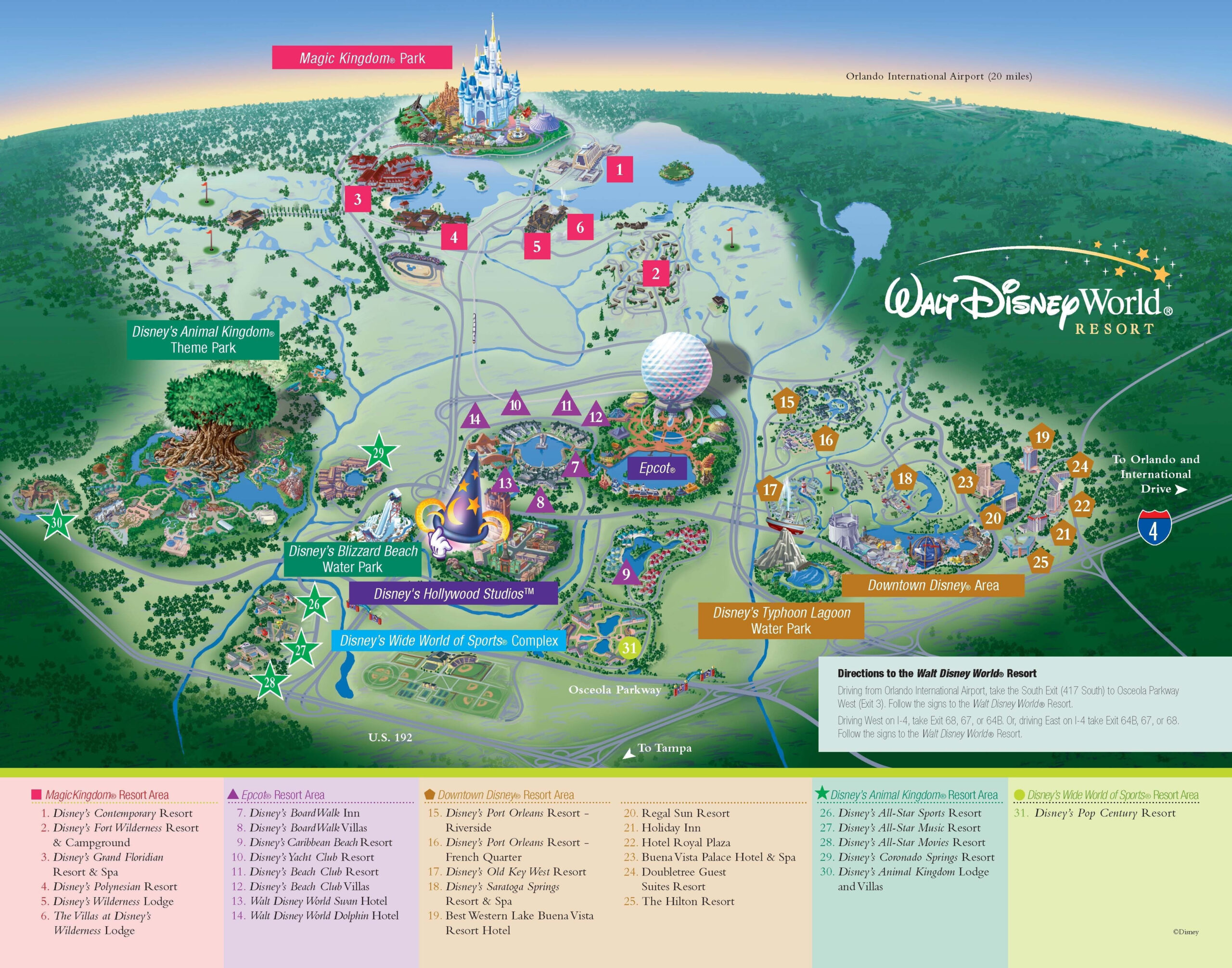 Walt Disney World Resorts Resort Map Wdw Inside Tagmap Me Maps Disney 