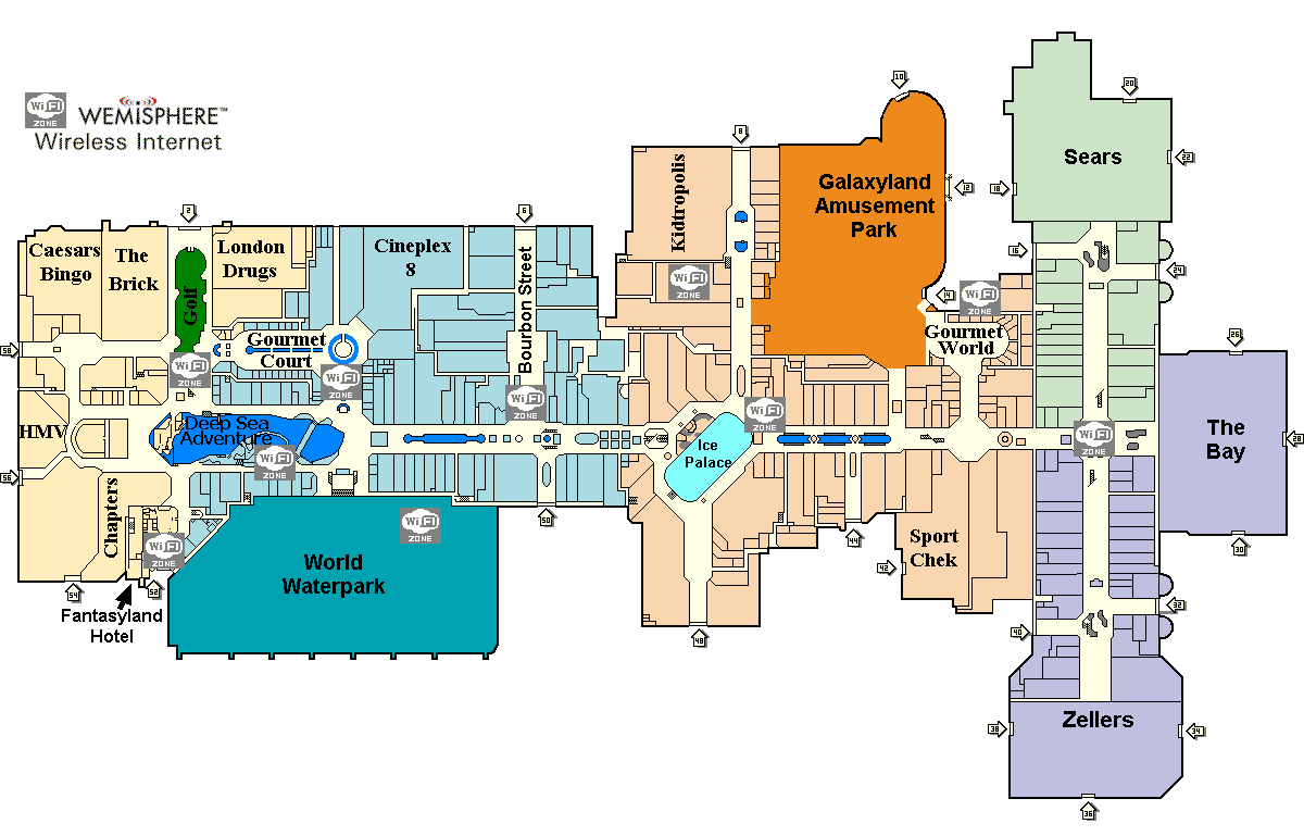 West Edmonton Mall Map Mall Xplorer