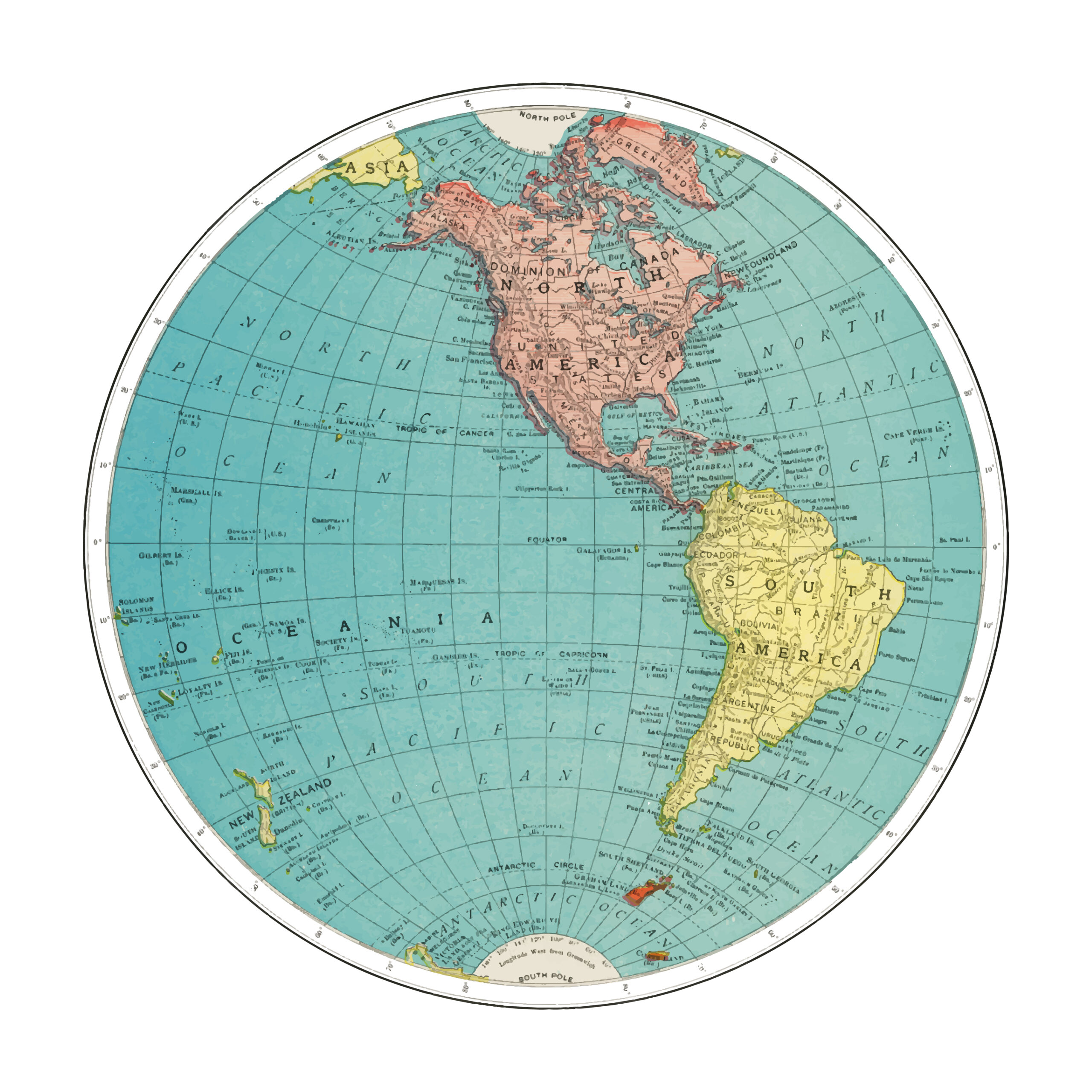 Western Hemisphere World Atlas By Rand McNally And Co 1908 