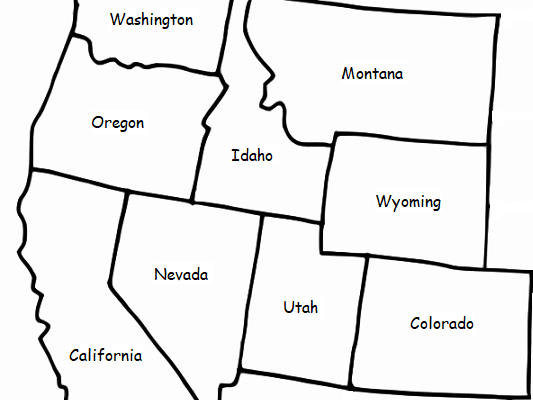 WESTERN REGION OF THE UNITED STATES Printable Handout Teaching 