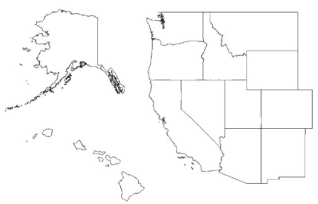 Printable Blank Western States Map