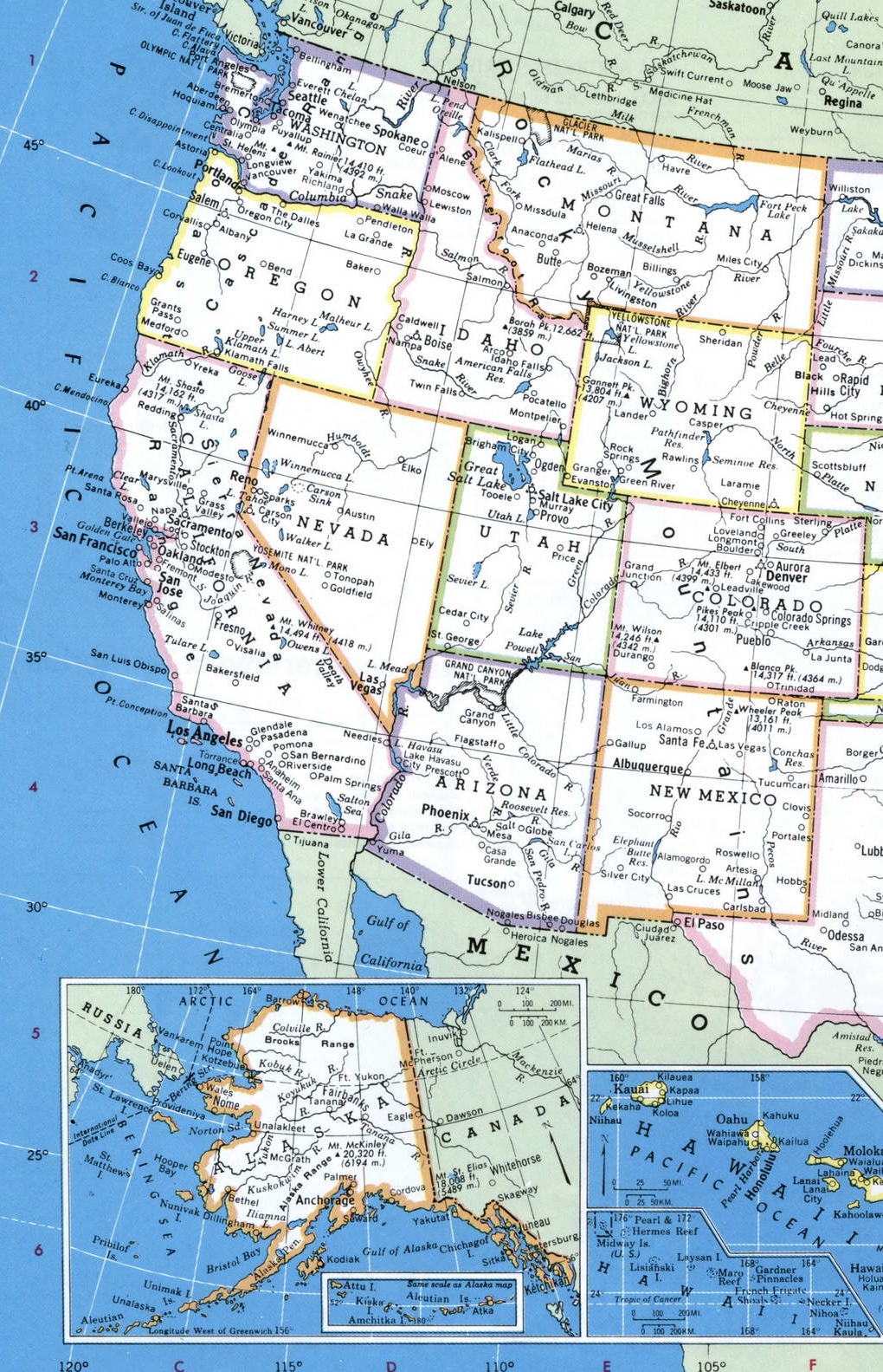 Western United States Map With Cities